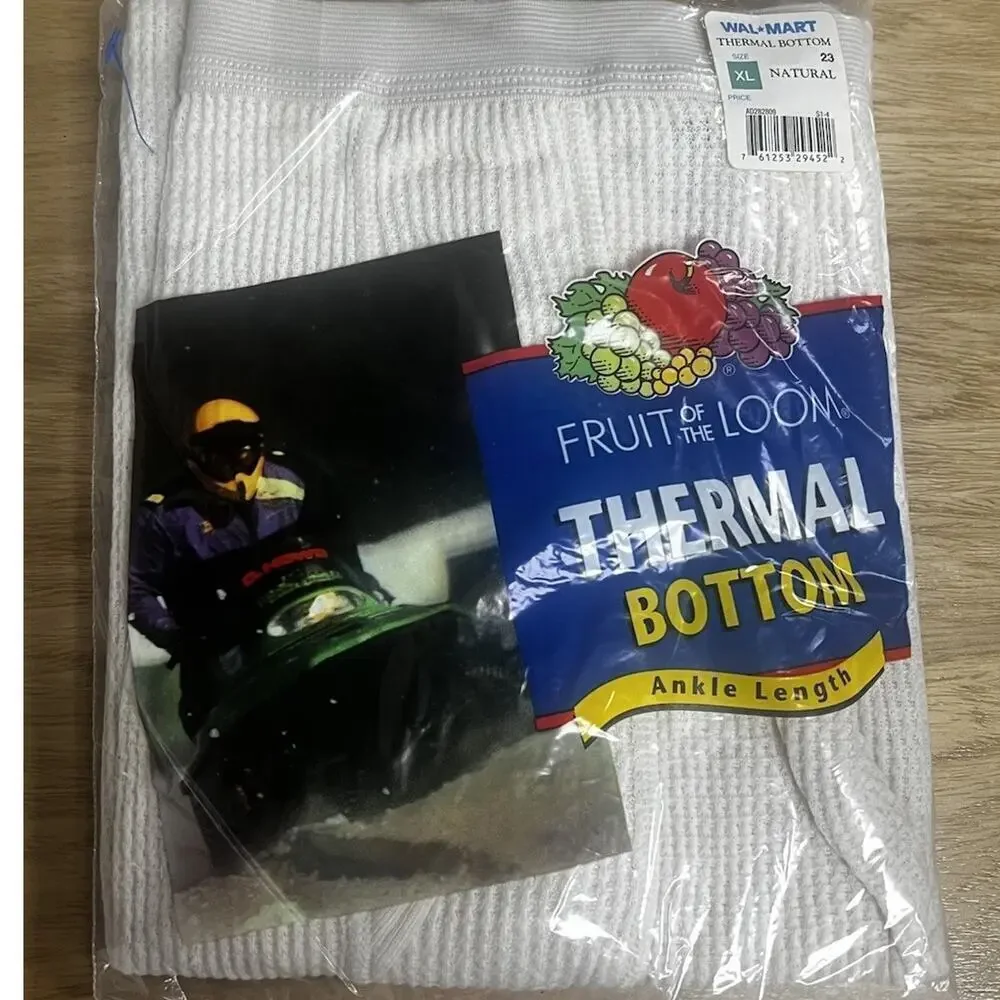 Vintage Fruit of the Loom Thermal Bottoms XL Made in USA Deadstock NOS 80s 90s