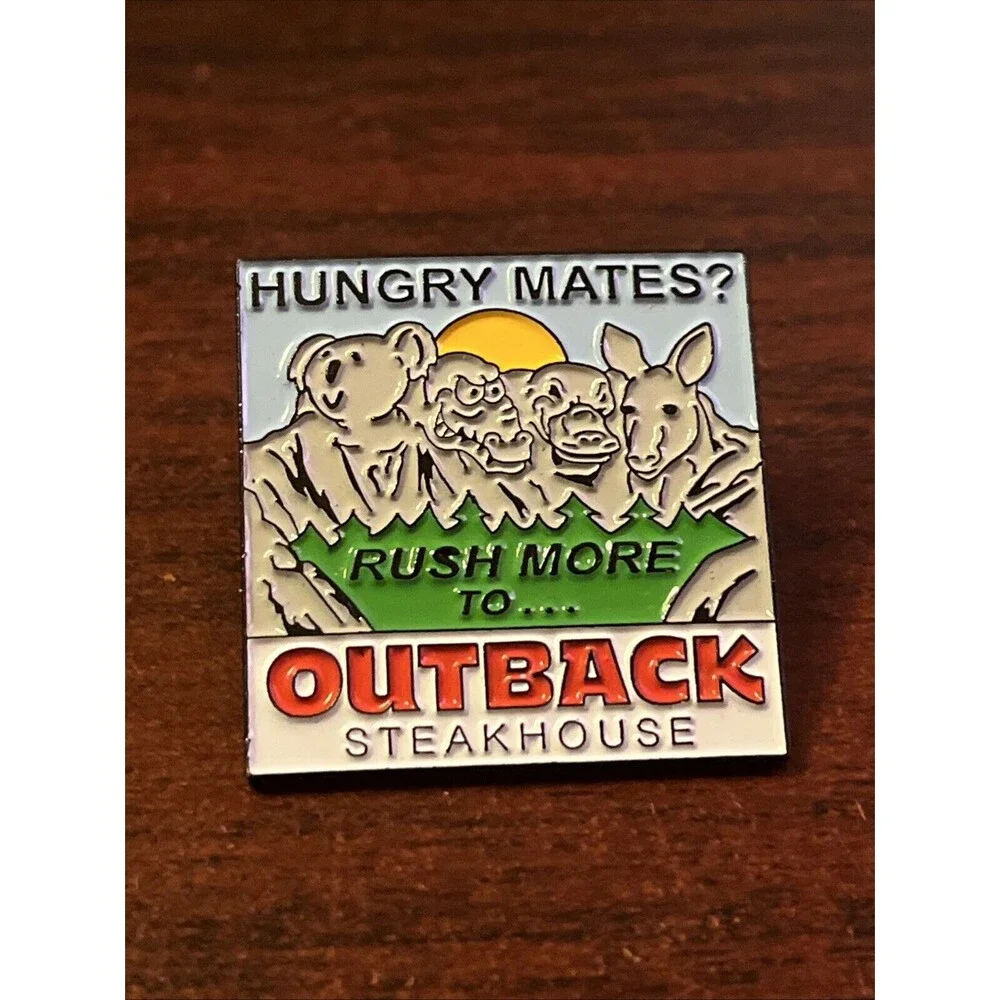 Outback Steakhouse Mount Rushmore “Hungry‎ Mates?” Lapel Hat Pin