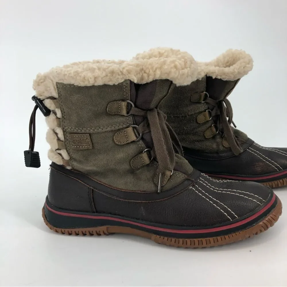 PAJAR Iceland Boots in‎ Dark Brown Taupe Olive Womens Size EU 38