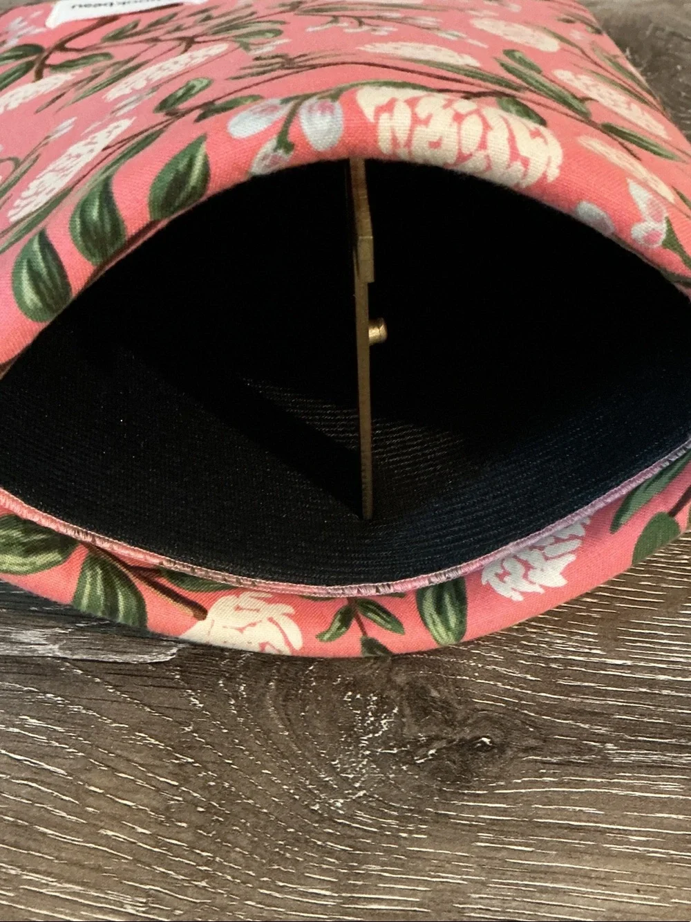 book beau Coral Pink Floral Fabric Book Sleeve Storage Lined 7.75x10.25 EUC