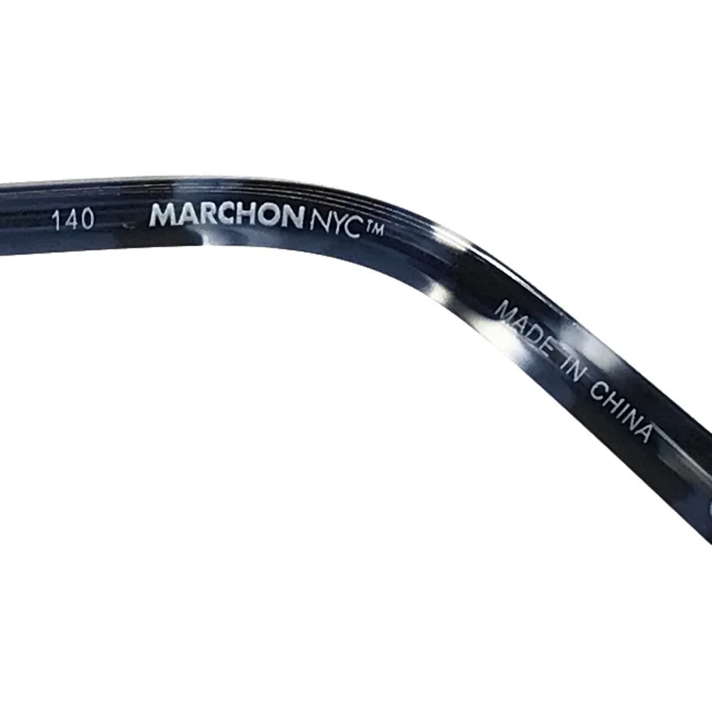 Marchon NYC Eyeglasses Frames M-2028 460 Black Gray Rectangle Full Rim 54-18-140