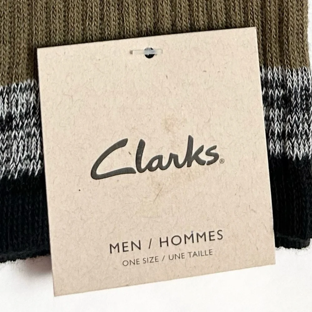 Clark Men’s Dress Socks Black White Olive NWT