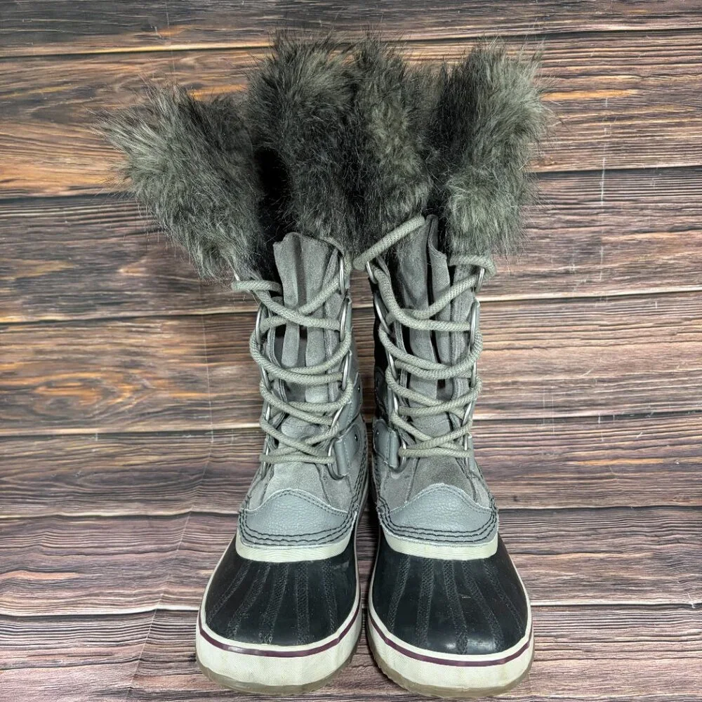 Sorel Joan of Arctic Women's Gray Fur Lined Winter Waterproof‎ Boots