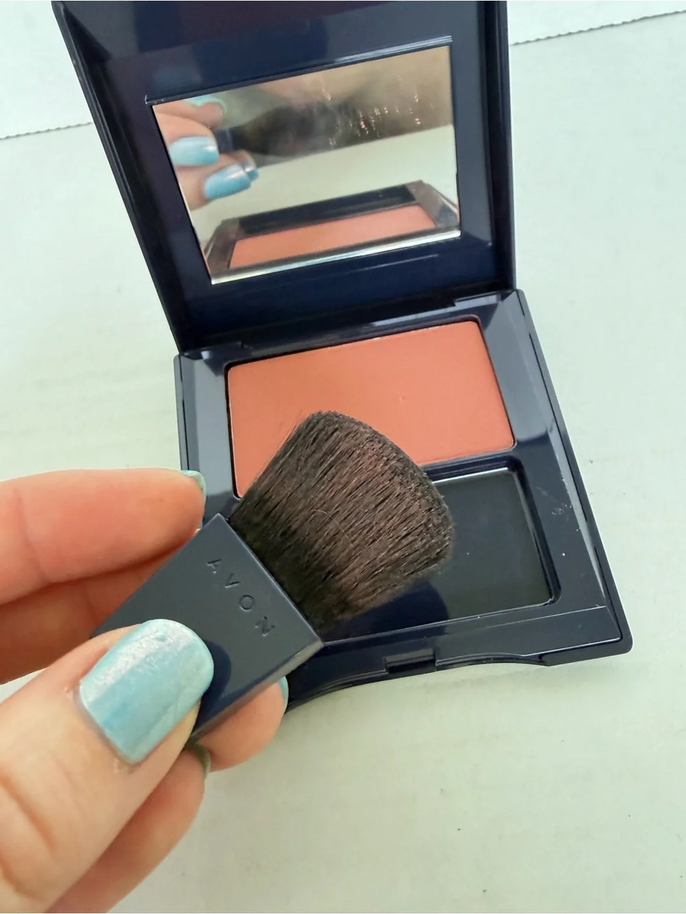 Discontinued Avon True Color Powder Blush in Russet/Orange Brûlée 0.22oz Compact