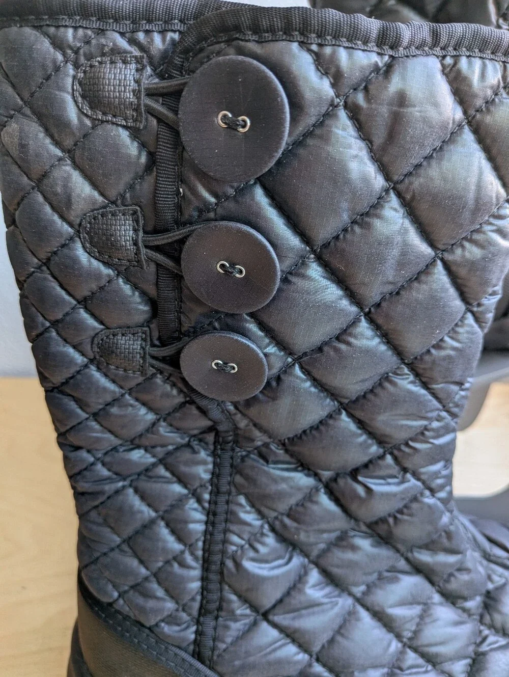 The North Face ThermoBall Eco Button Up Winter Boots Black Quilted Women's 8