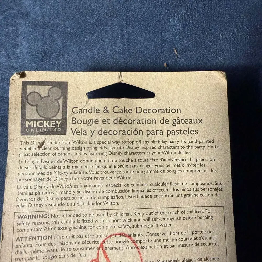 1998 Disney Mickey Unlimited Minnie Mouse Birthday Candle & Cake Decoration
