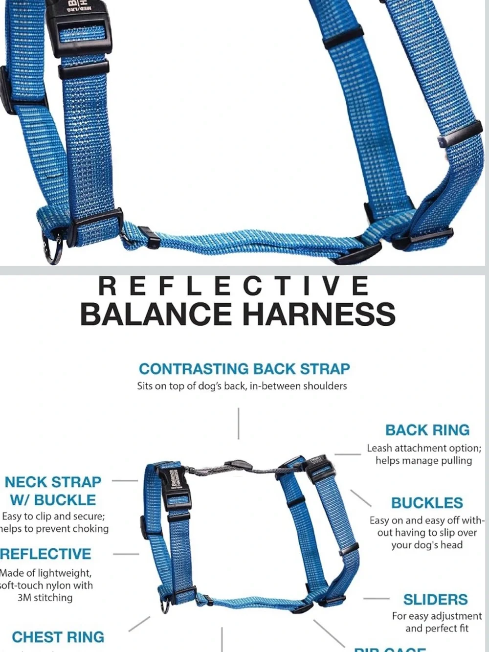 N/A blue reflective harness
