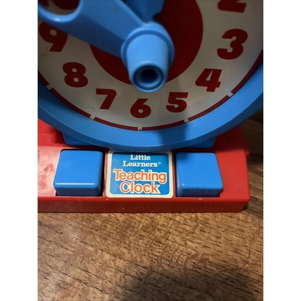 Sears Teaching Clock Vintage Little Learners Owl Blue Red Retro Educational Toy