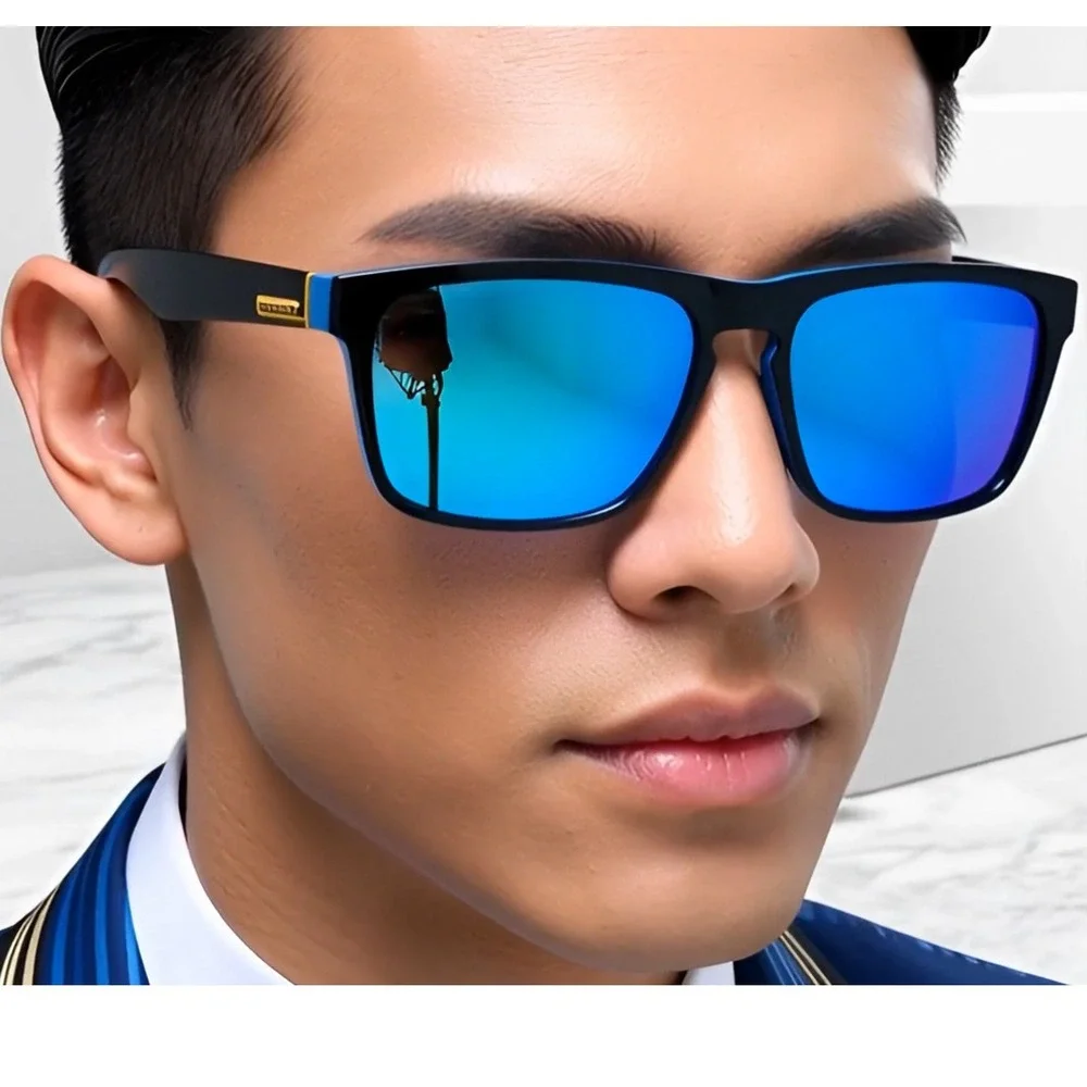 Polarized Sunglasses Men‎ Driving Fishing Blue Mirror Lens Outdoor Sport Gafas