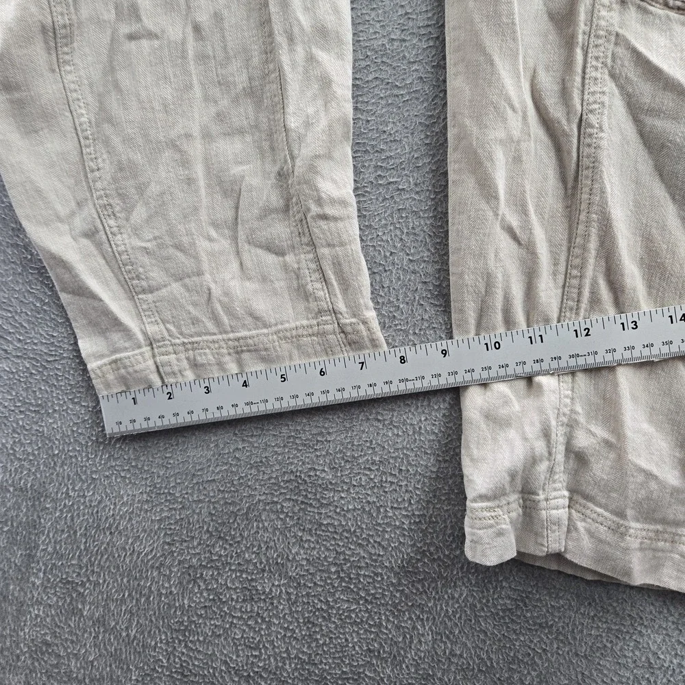 Free People Women Pants M Brown Feelin Good‎ Utility Cargo Linen 27