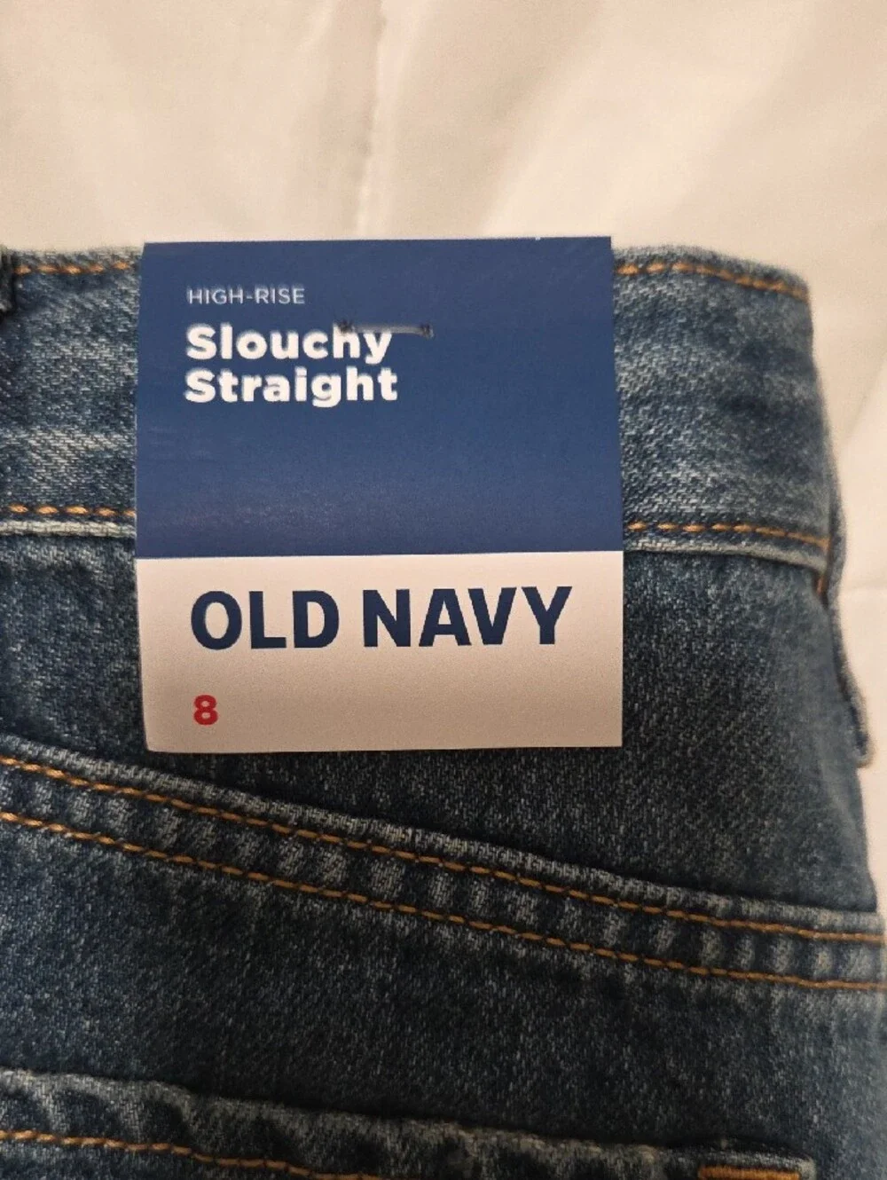 Old Navy Blue High-Rise Slouchy Straight Shorts