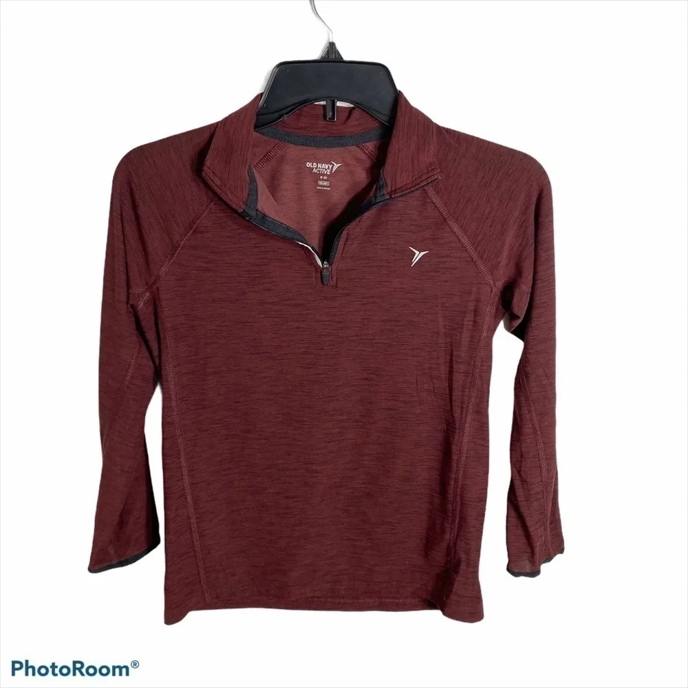 Old Navy Active Red 1/4 Zip Shirt Medium Kids