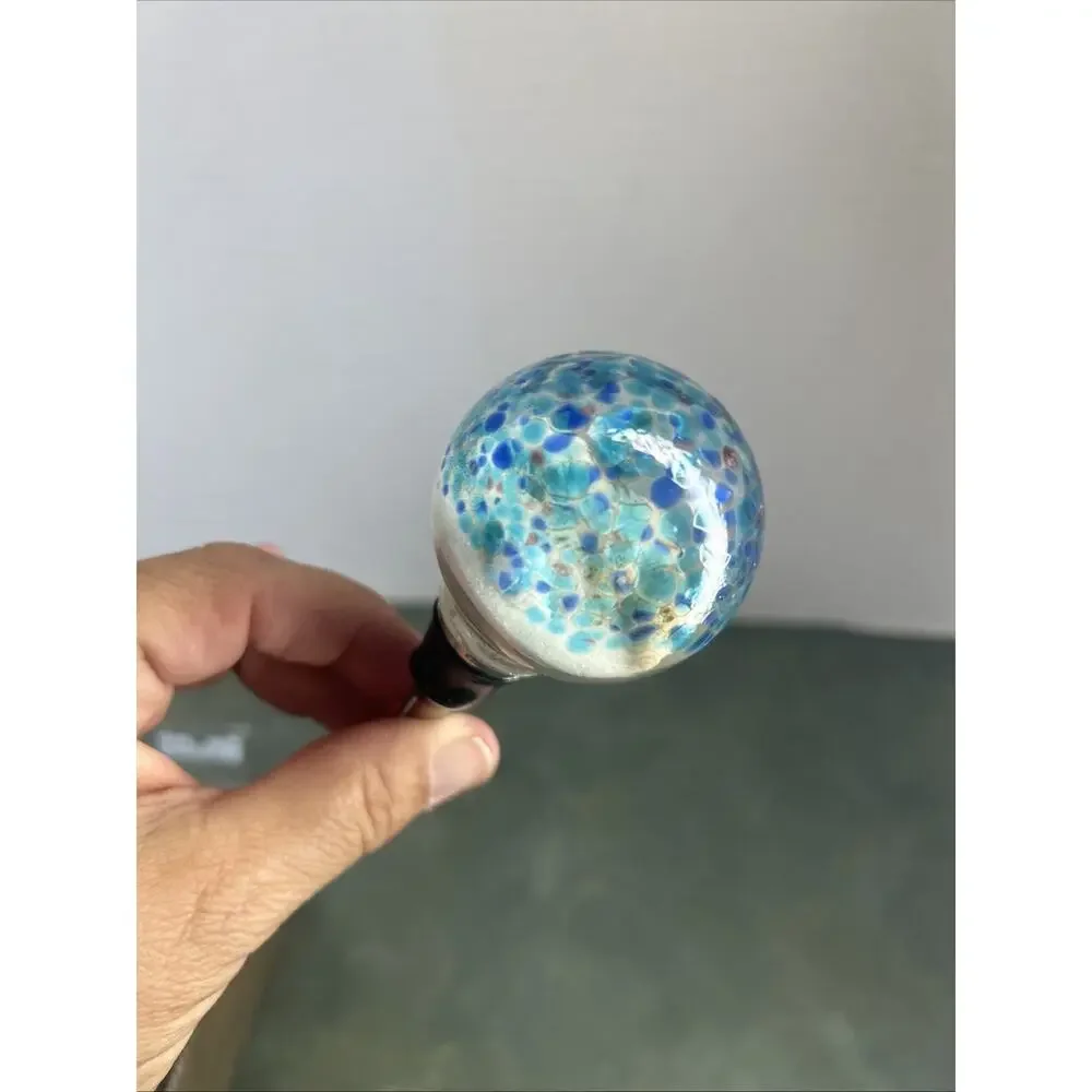 Pier 1 Imports Wine Bottle Stopper Sand Shell Art Glass Blue Orb SKU 2764602