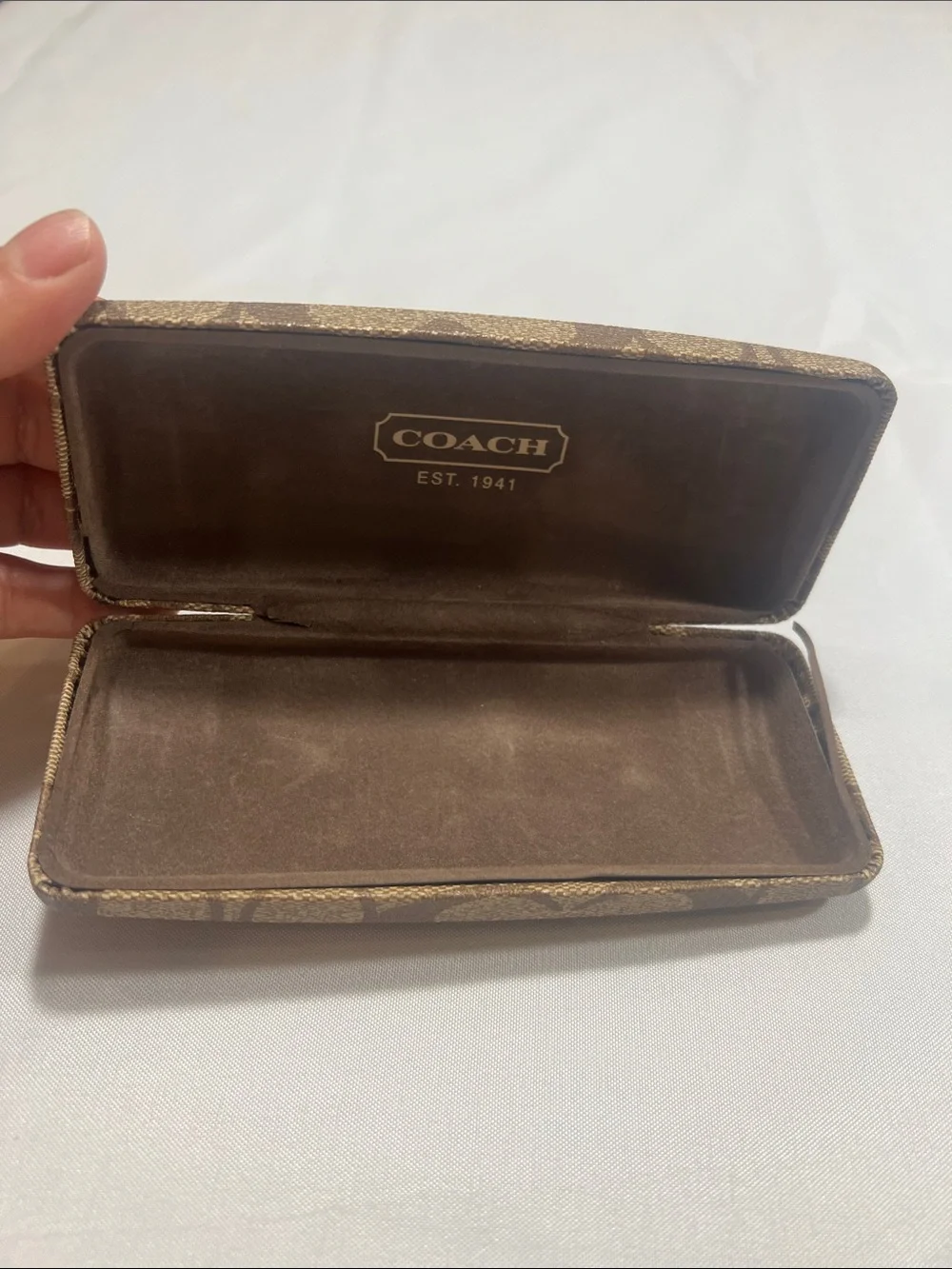 Coach Brown Signature Canvas Sunglass Case