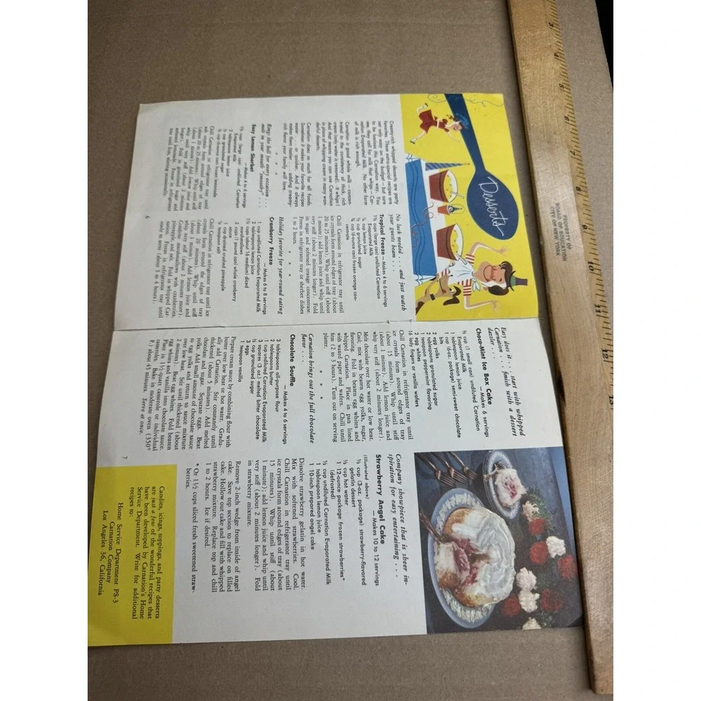 1953 Party Sweets Carnation Milk Recipes Pamphlet Paper‎ Ephemera Mary Blake