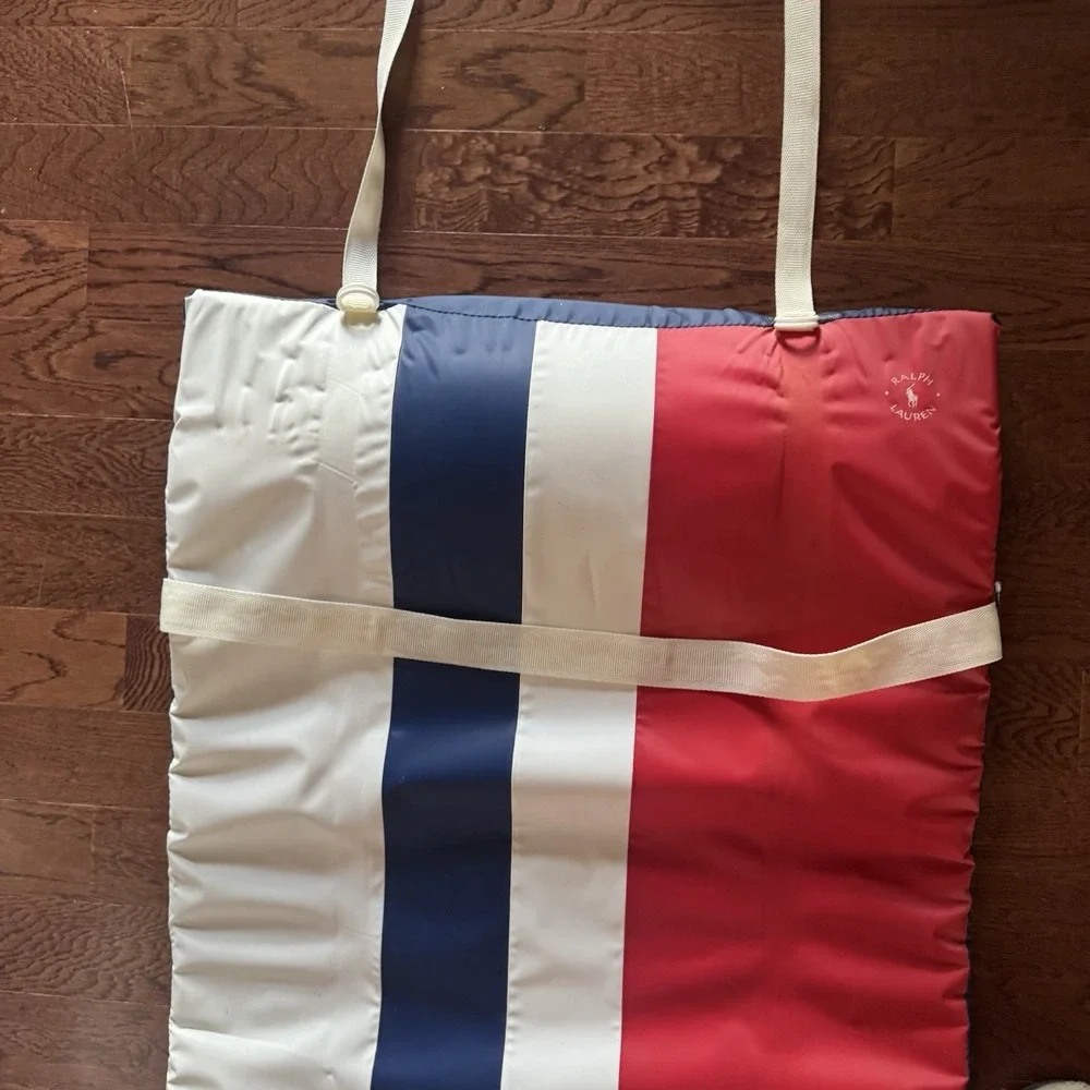 VTG Polo Ralph Lauren Padded Camping Outdoor Beach Roll-up Mat Cushioned Strap