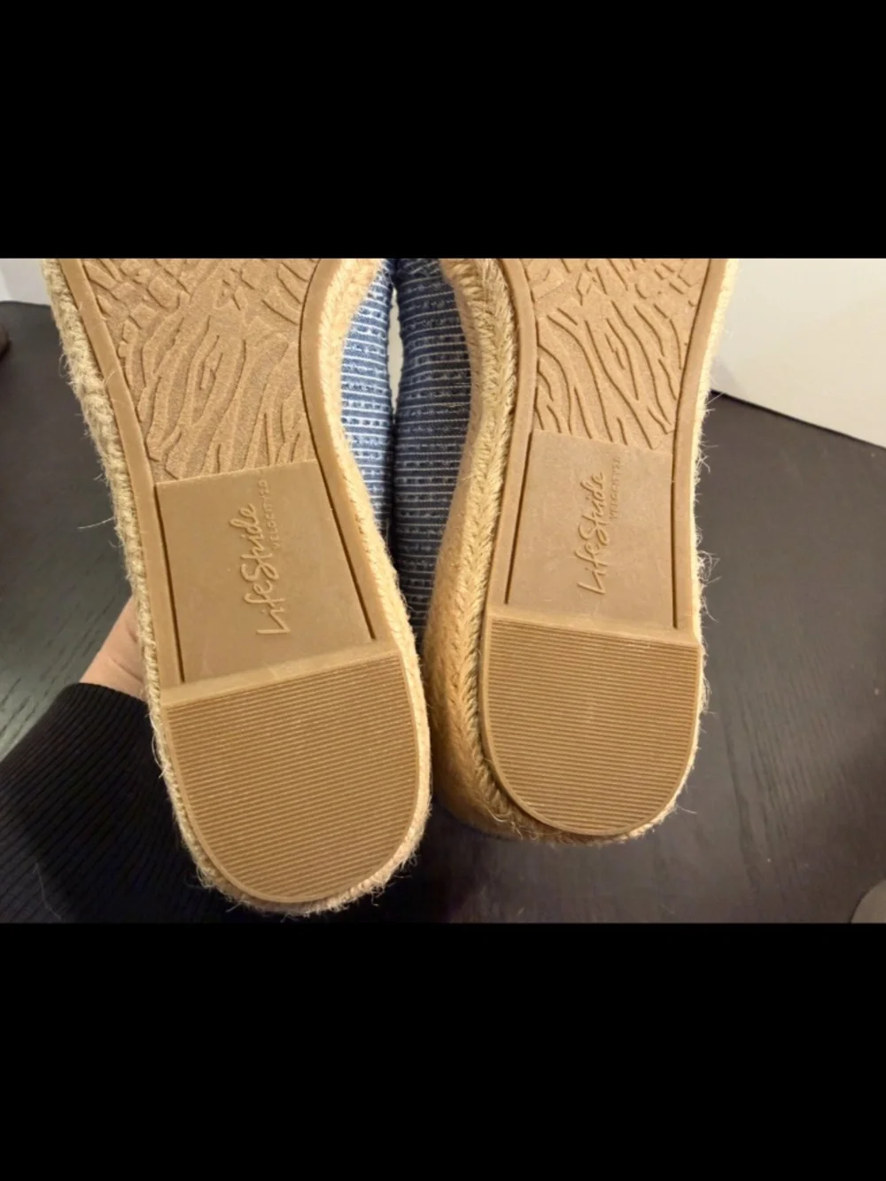 LifeStride Kamilla Espadrille Wedge Slip On Shoes Mid Blue Denim Womans 10M