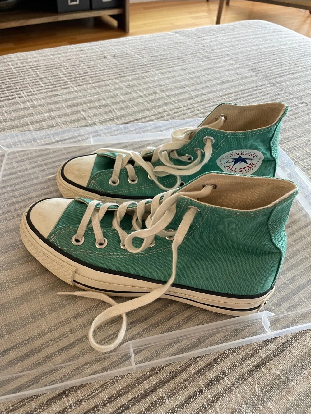 Converse Teal High-Top Sneakers (Made in Japan)