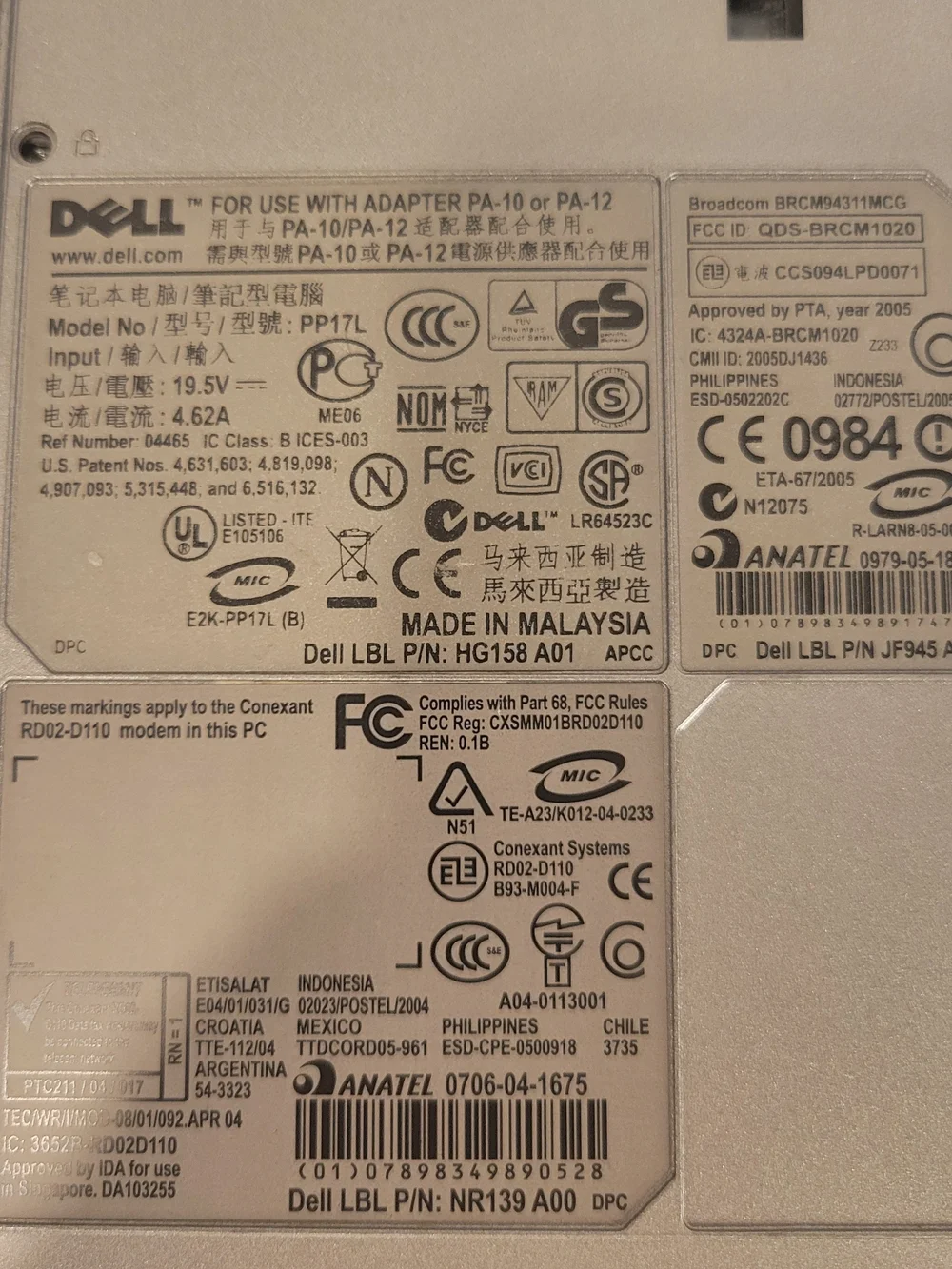 Dell Latitude D520 Vintage Laptop | Model PP17L | Untested For Parts / Repair