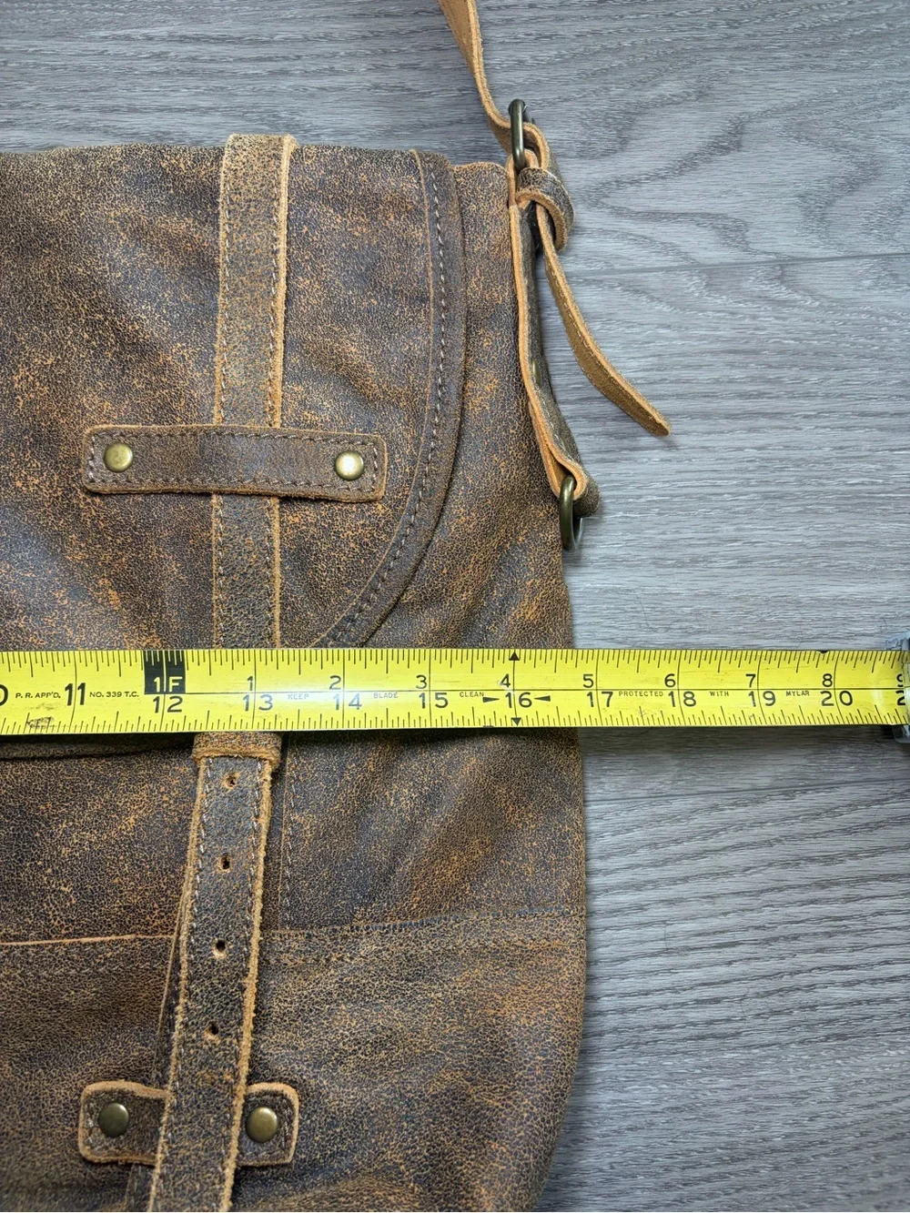 The Territory Ahead brown leather messenger computer bag satchel Vintage Style