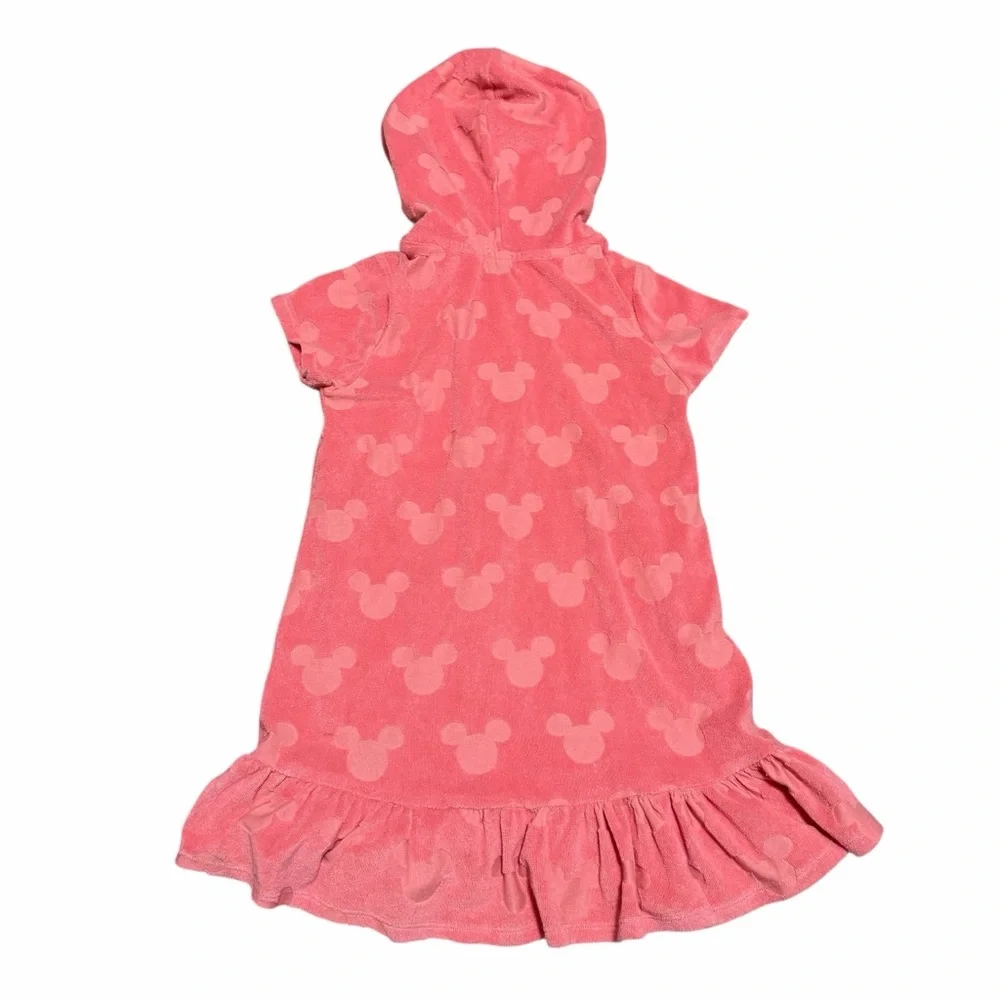 Disney Girls Minnie Mouse Hooded Terry Cloth Swimsuit Coverup Dress | Size 11/12