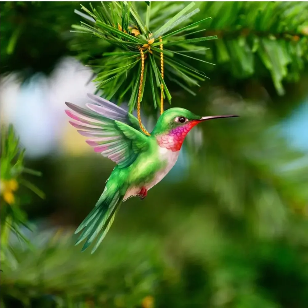 Green Hummingbird Hanging Charm Pendant Ornament