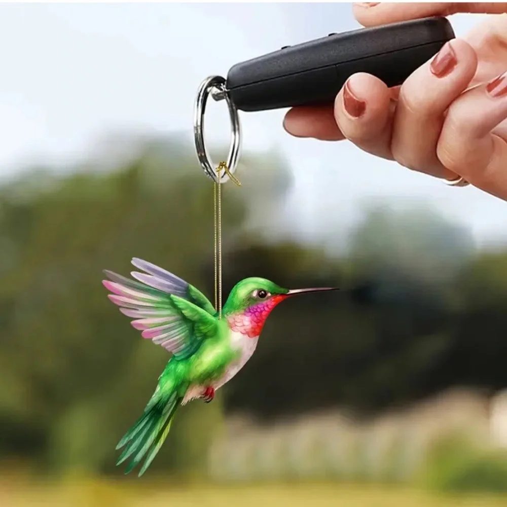 Green Hummingbird Hanging Charm Pendant Ornament