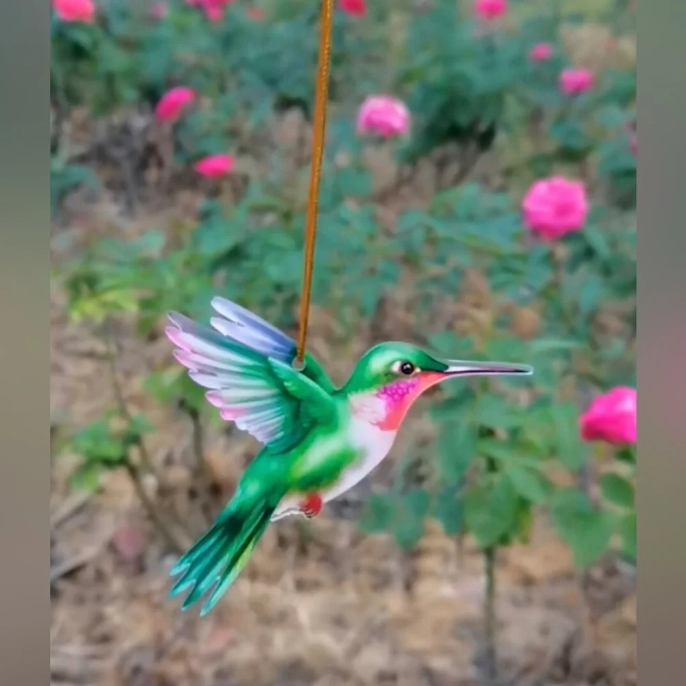 Green Hummingbird Hanging Charm Pendant Ornament