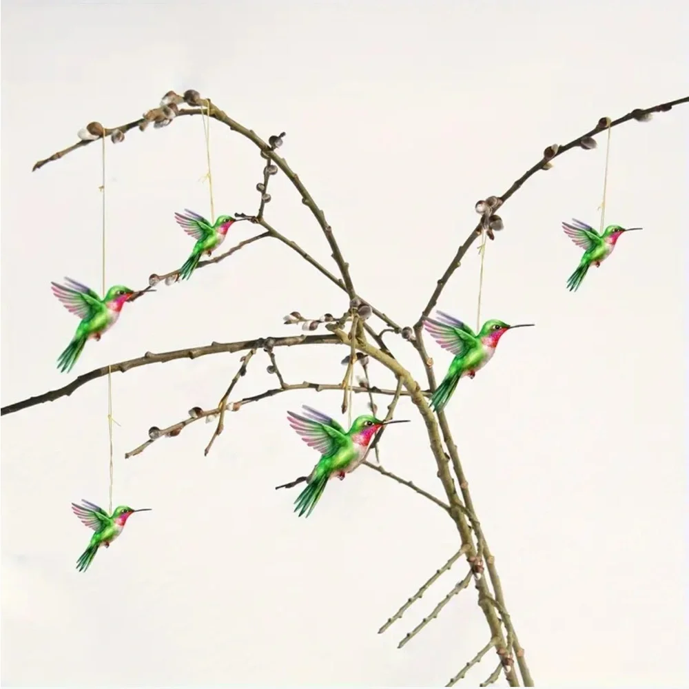 Green Hummingbird Hanging Charm Pendant Ornament