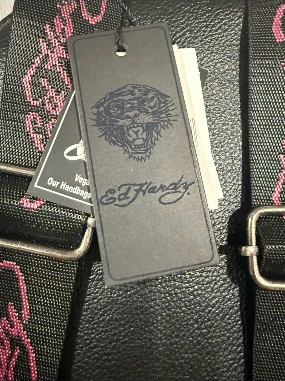 NWT Ed Hardy Pink Leopard Print w Skulls Mini Backpack