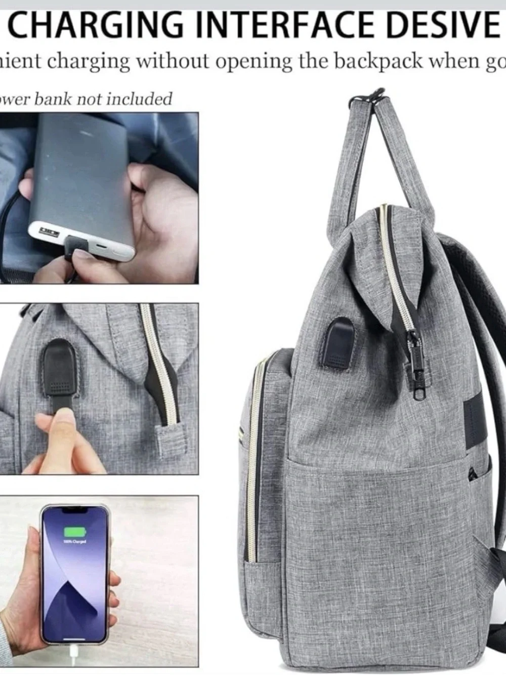 Laptop Backpack 15.6” USB Charging Anti Theft Travel Work School Bag