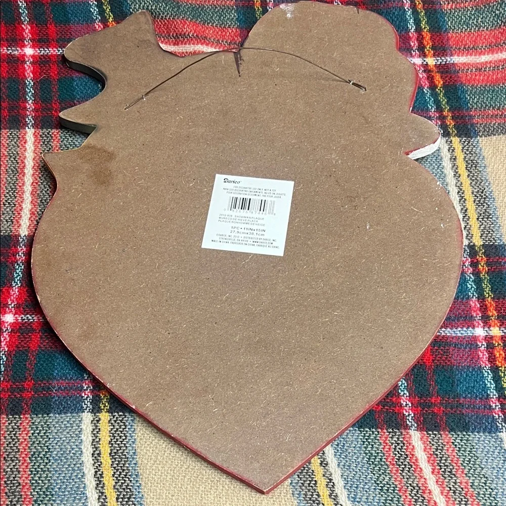 Festive Snowman Heart Wall Decor Plaque