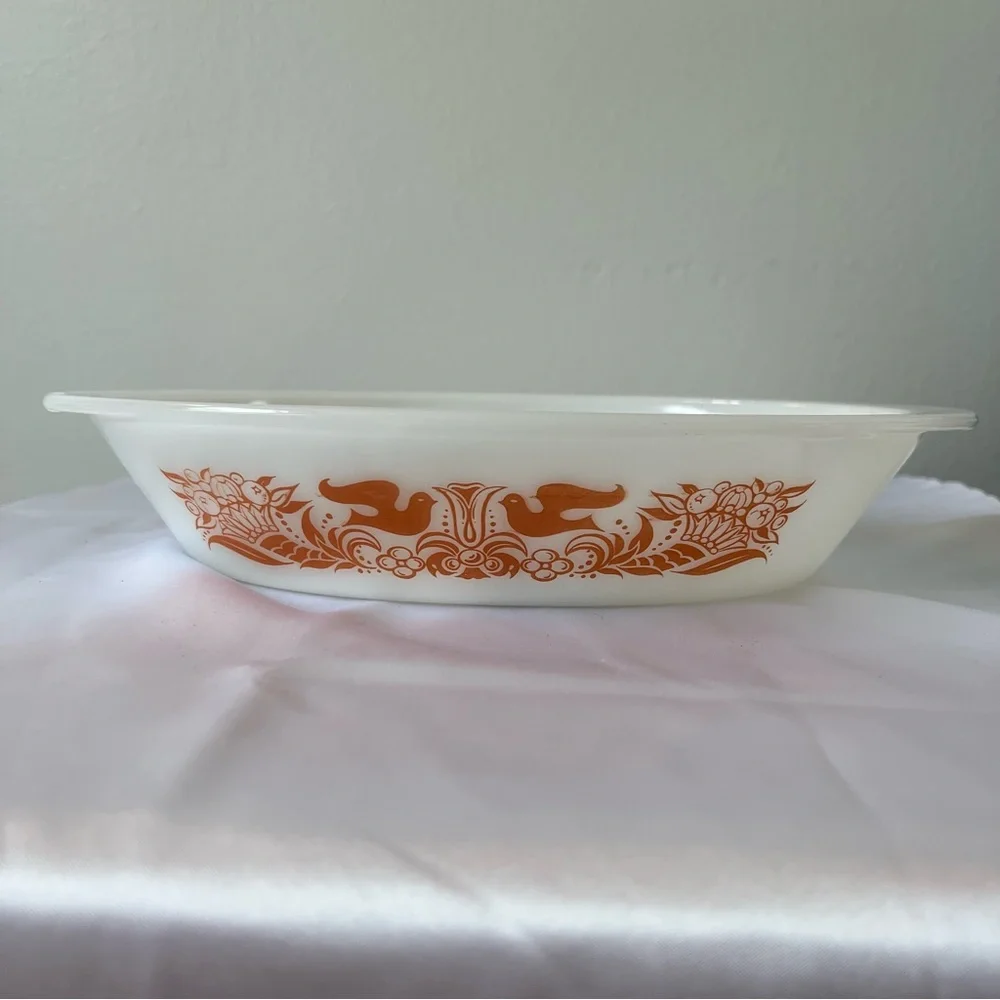 Glasbake • Orange Split Serving‎ Plate
