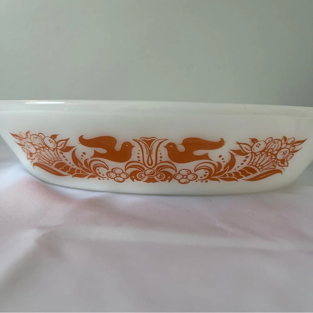 Glasbake • Orange Split Serving‎ Plate