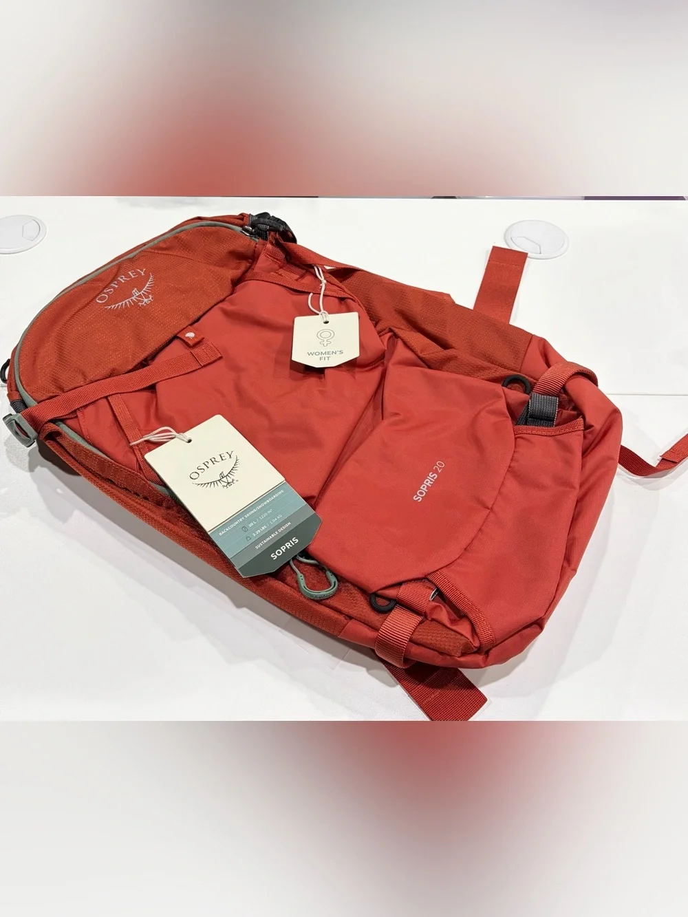 Osprey Women's Sopris 20 L Backpack Emberglow Orange 20L Pack NWT Snow