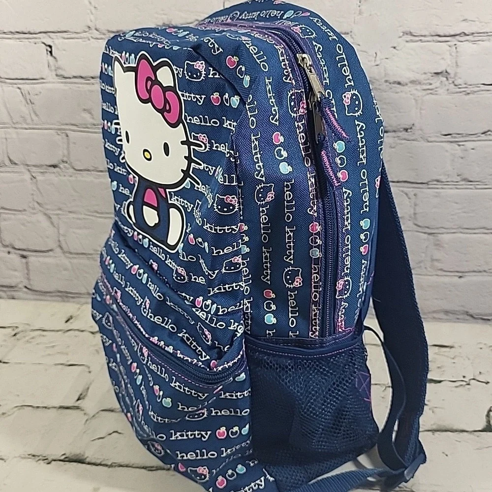 Sanrio Hello‎ Kitty Full-Size Backpack All-Over Brand Print School Book Bag