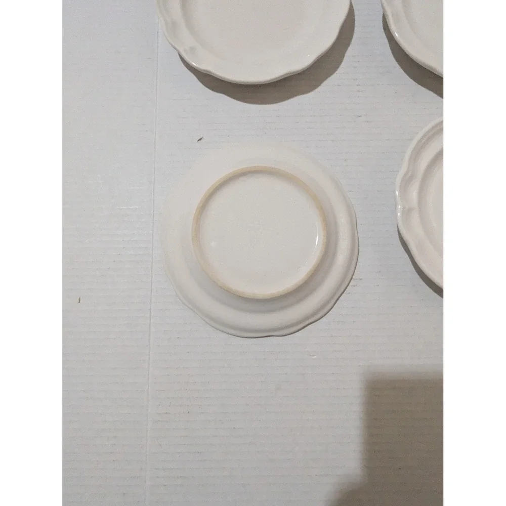 Pfaltzgraaff Gazebo White Stoneware Bread and Butter Plates Set of 4 Scalloped