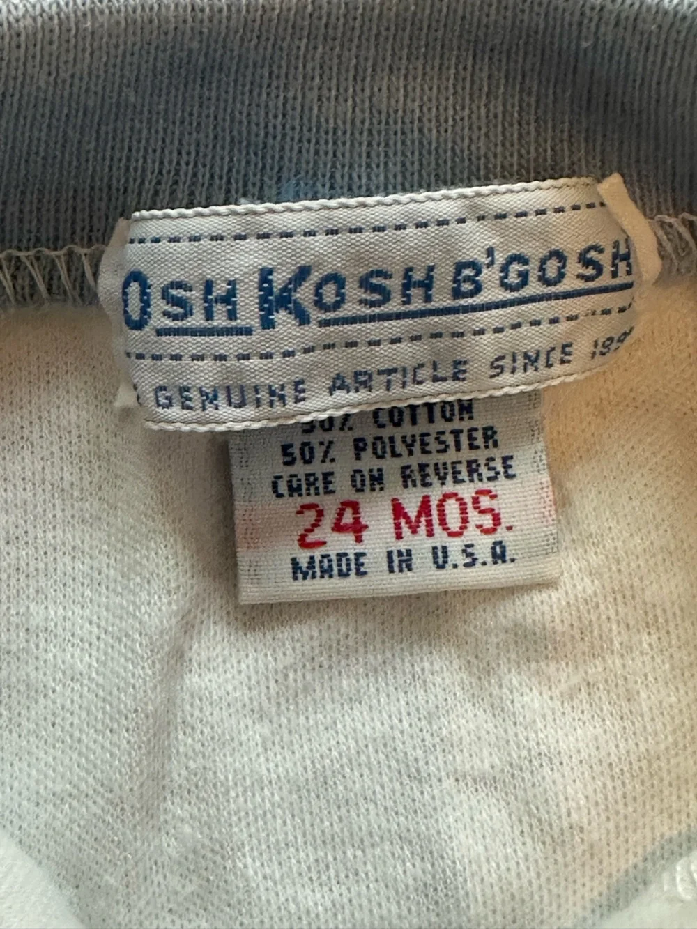 Vintage 70s OshKosh B’Gosh Overalls Shorts Set Blue Striped Matching T-Shirt