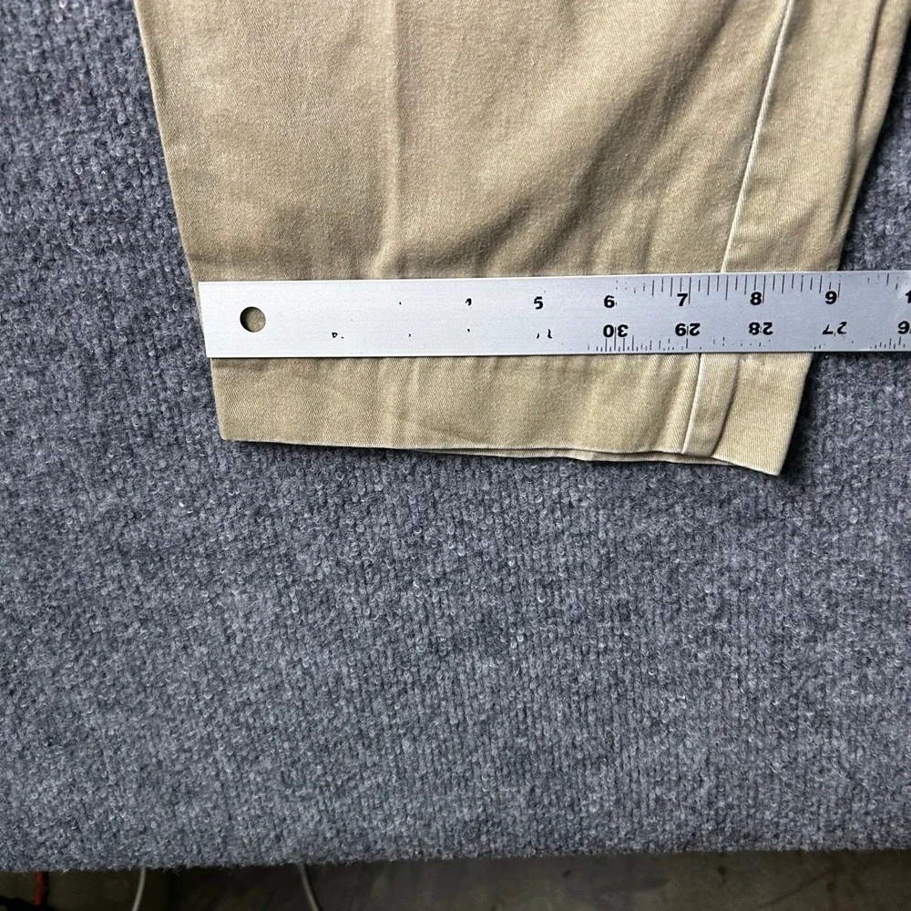 Tommy Hilfiger Chino Pants Mens Size 32X26 Beige Pleated Relaxed Fit Vintage