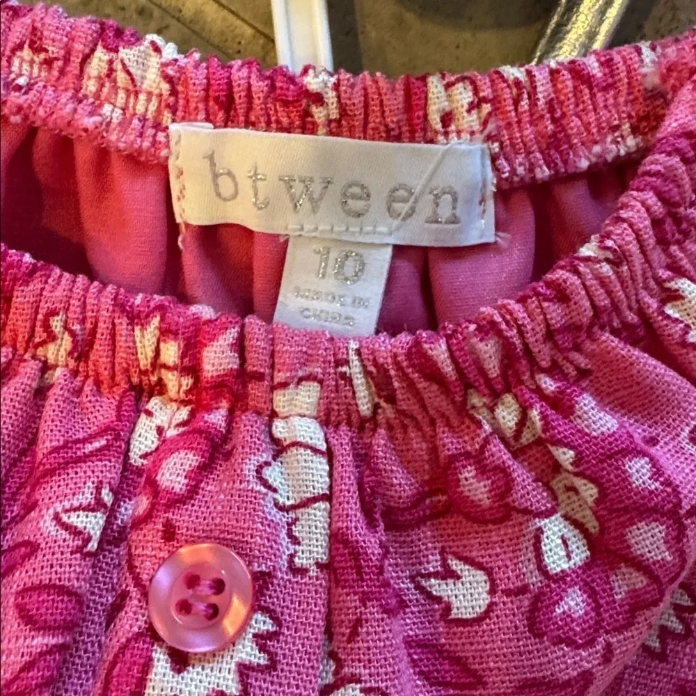 btween Pink Floral Top and Skirt Outfit