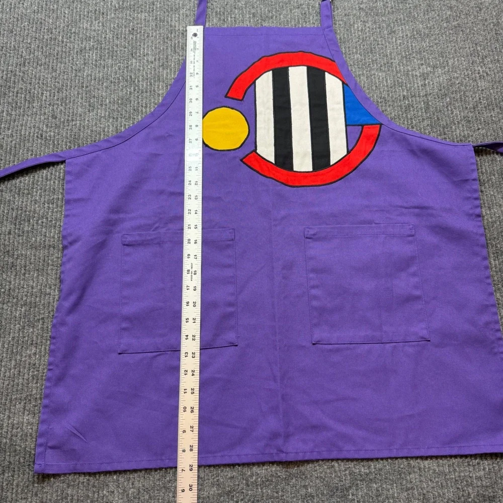 D.V. Resort Purple Graphic Apron Adjustable Neck Two Pockets Cotton Blend 1/96