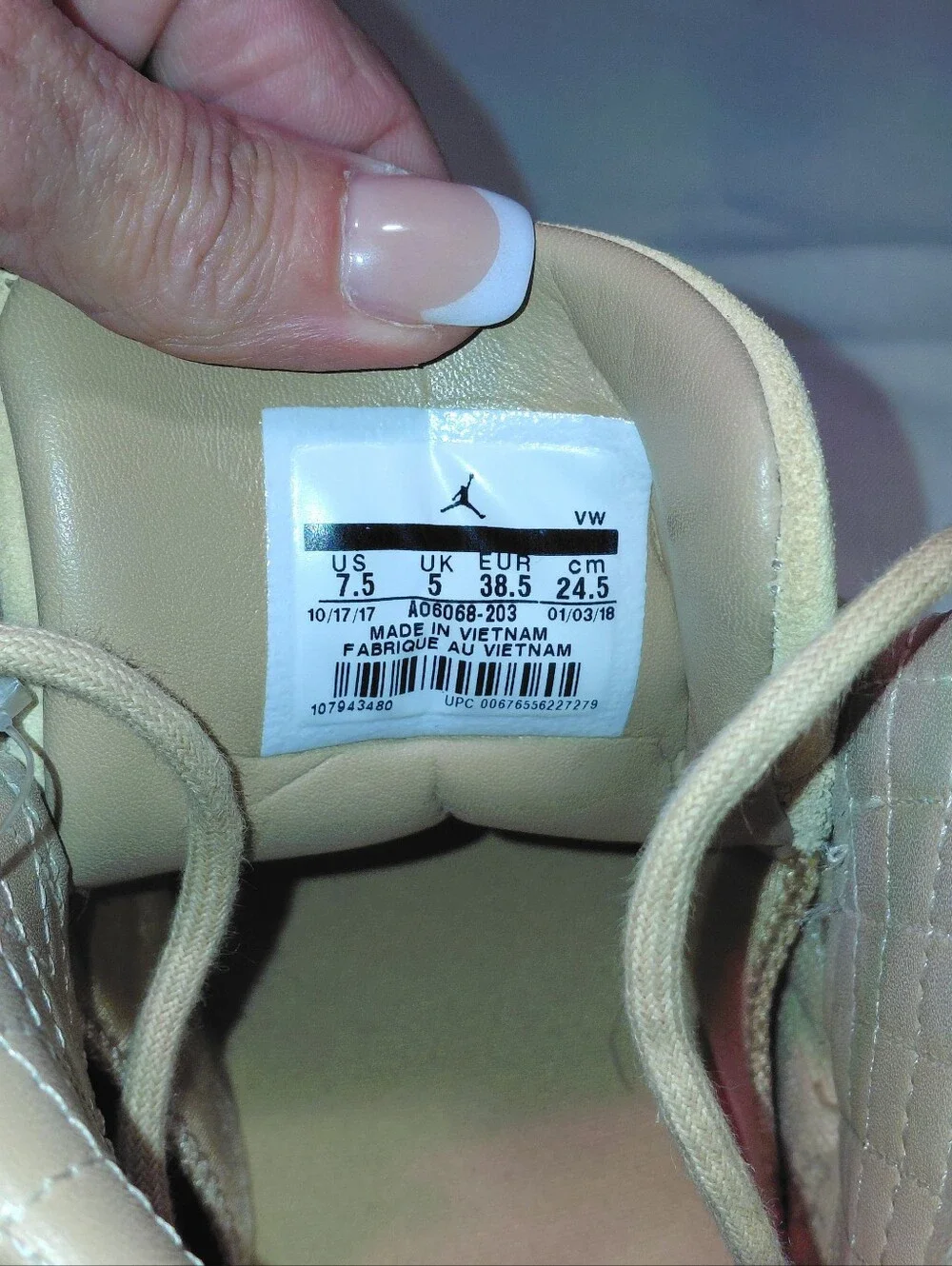 Air Jordan Retro Vachetta Tan Wheat Men's Sz 7.5M Or Women's Sz 9M MINT