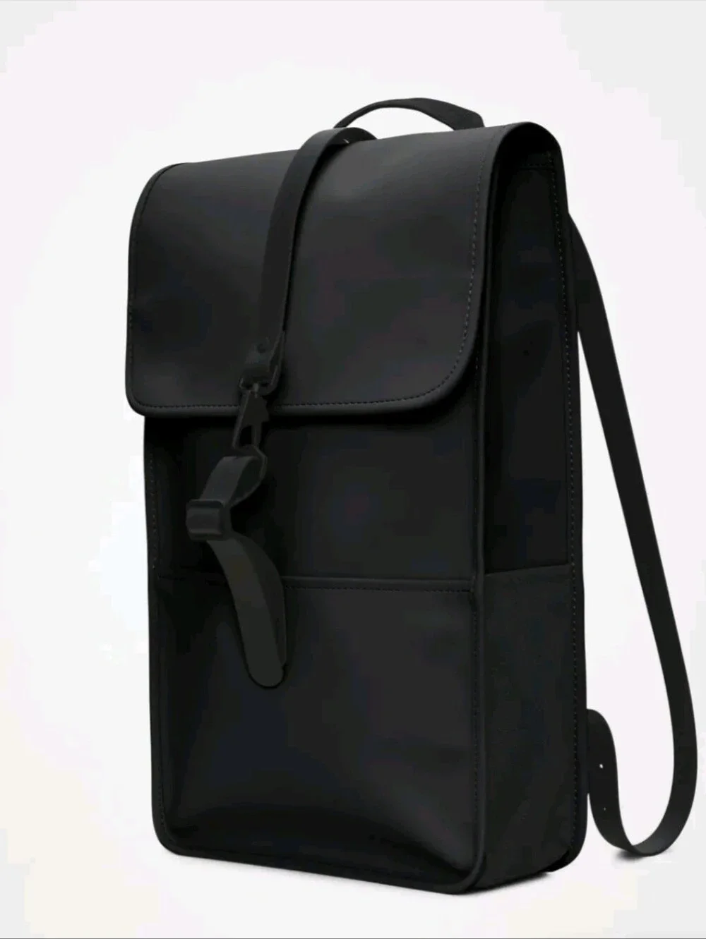 Rains Unisex Black Minimalist Backpack