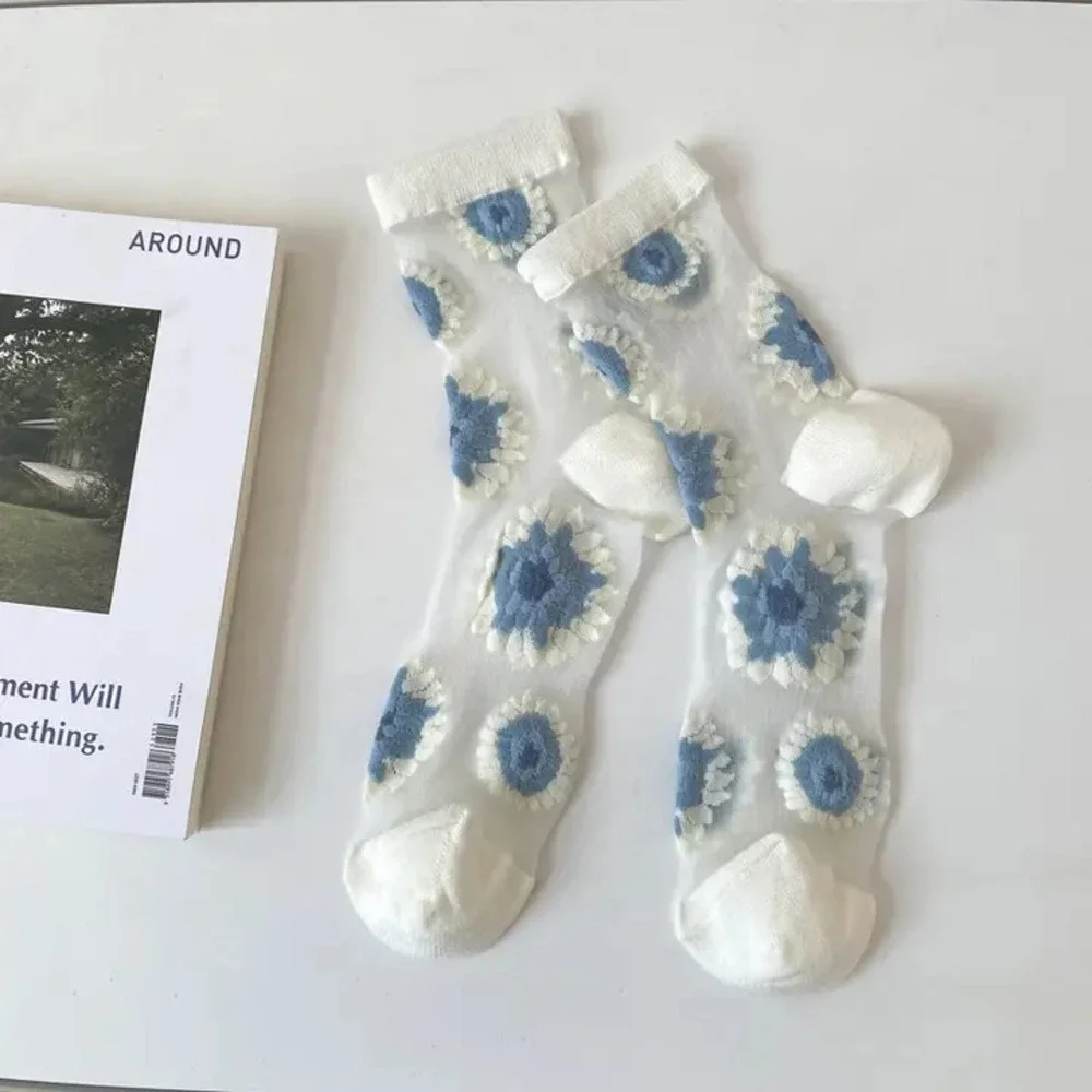 X12  Dopamine Sunflower Sheer Mesh Socks One Size