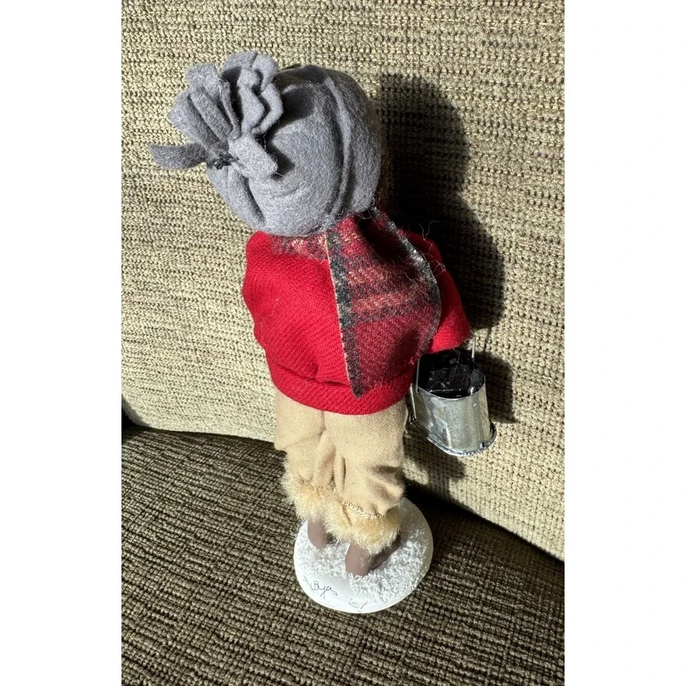 2006 Byers' Choice Caroler Boy with Coal Bucket‎ & Fur Boots – Handcrafted USA