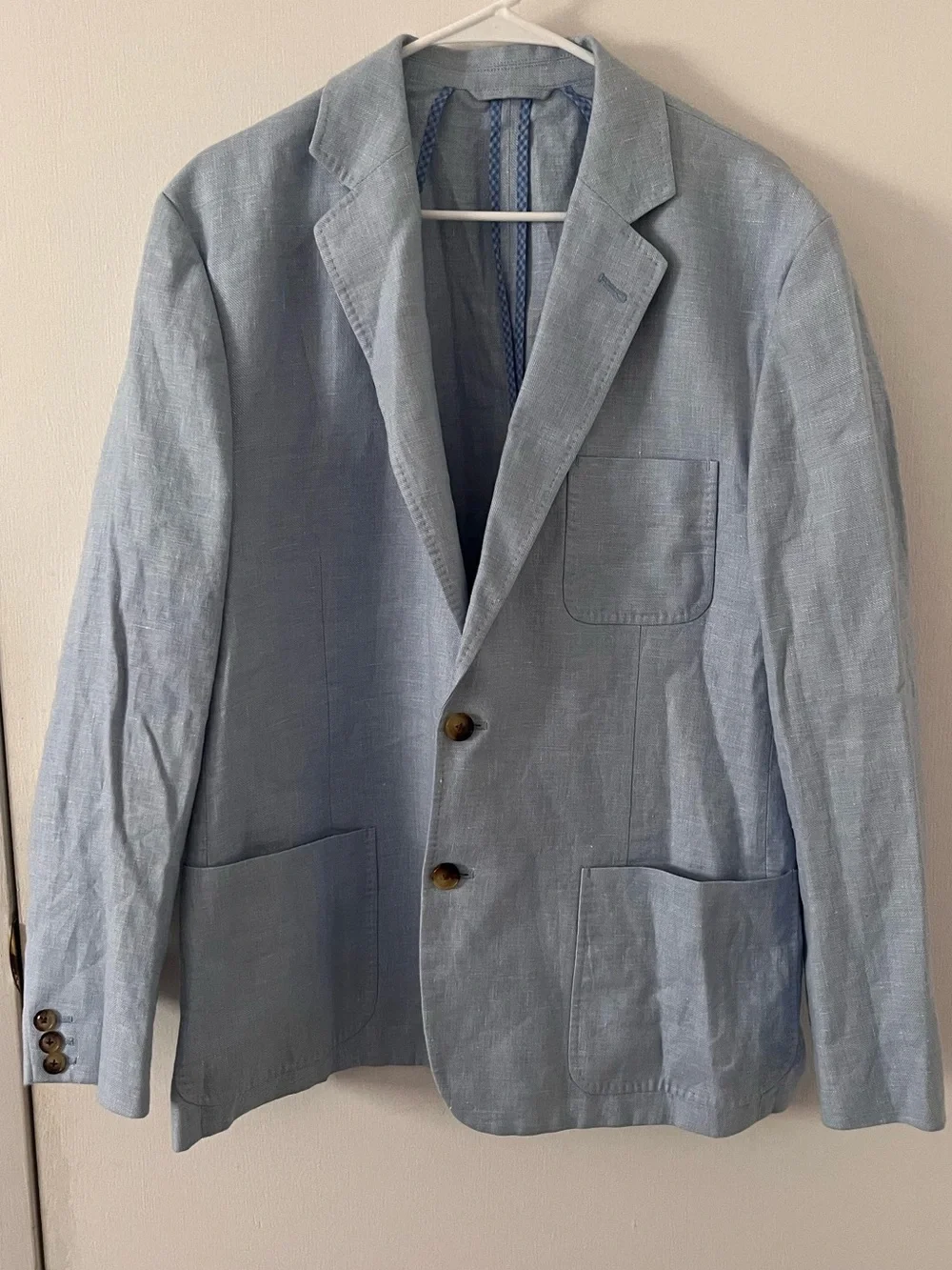 Vineyard Vines Mens Linen Cotton Unstructured Blazer Light Blue Size Large