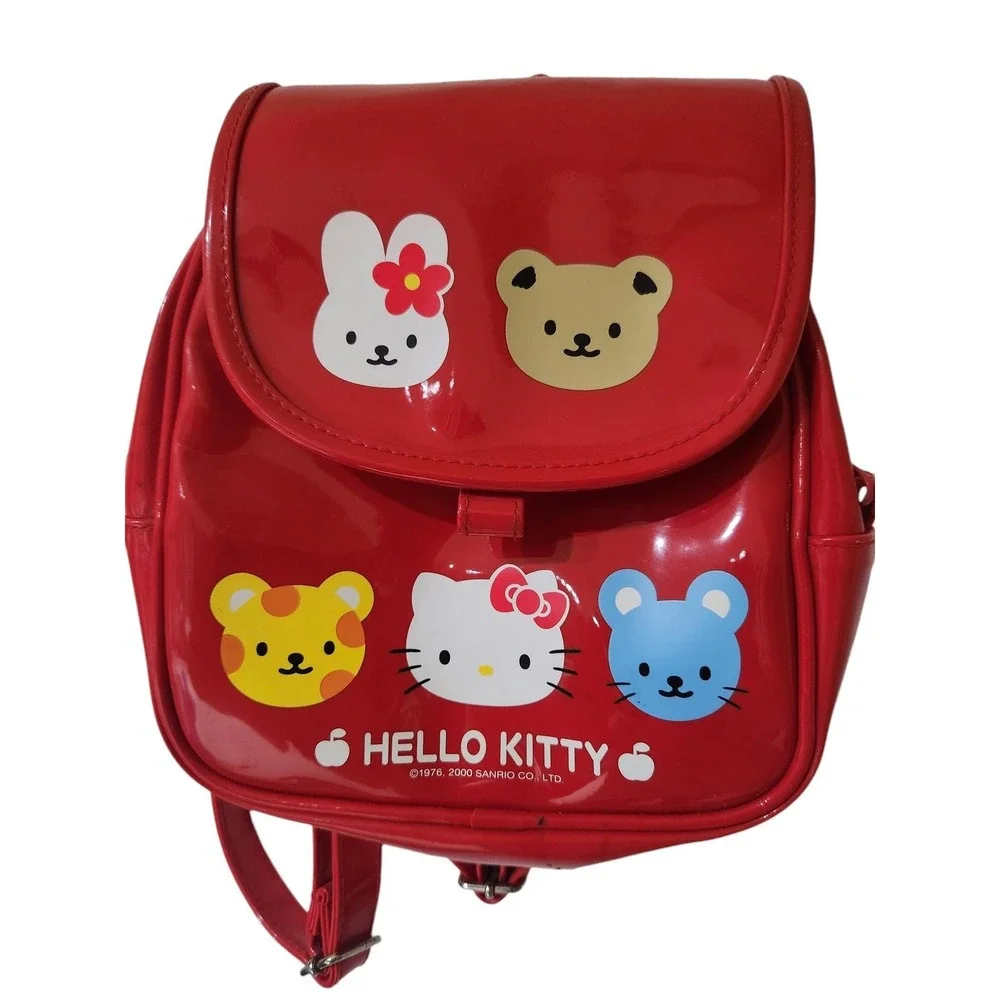 Patent red faux leather 2000s Y2k Hello Kitty Mini Backpack purse Kawaii Kidcore
