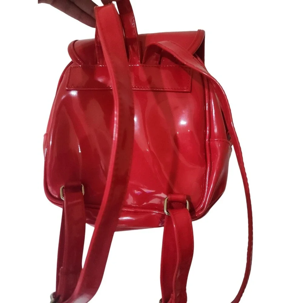 Patent red faux leather 2000s Y2k Hello Kitty Mini Backpack purse Kawaii Kidcore