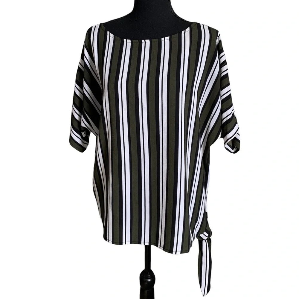 Michael Kors Multicolored Stripes Blouse Size Medium