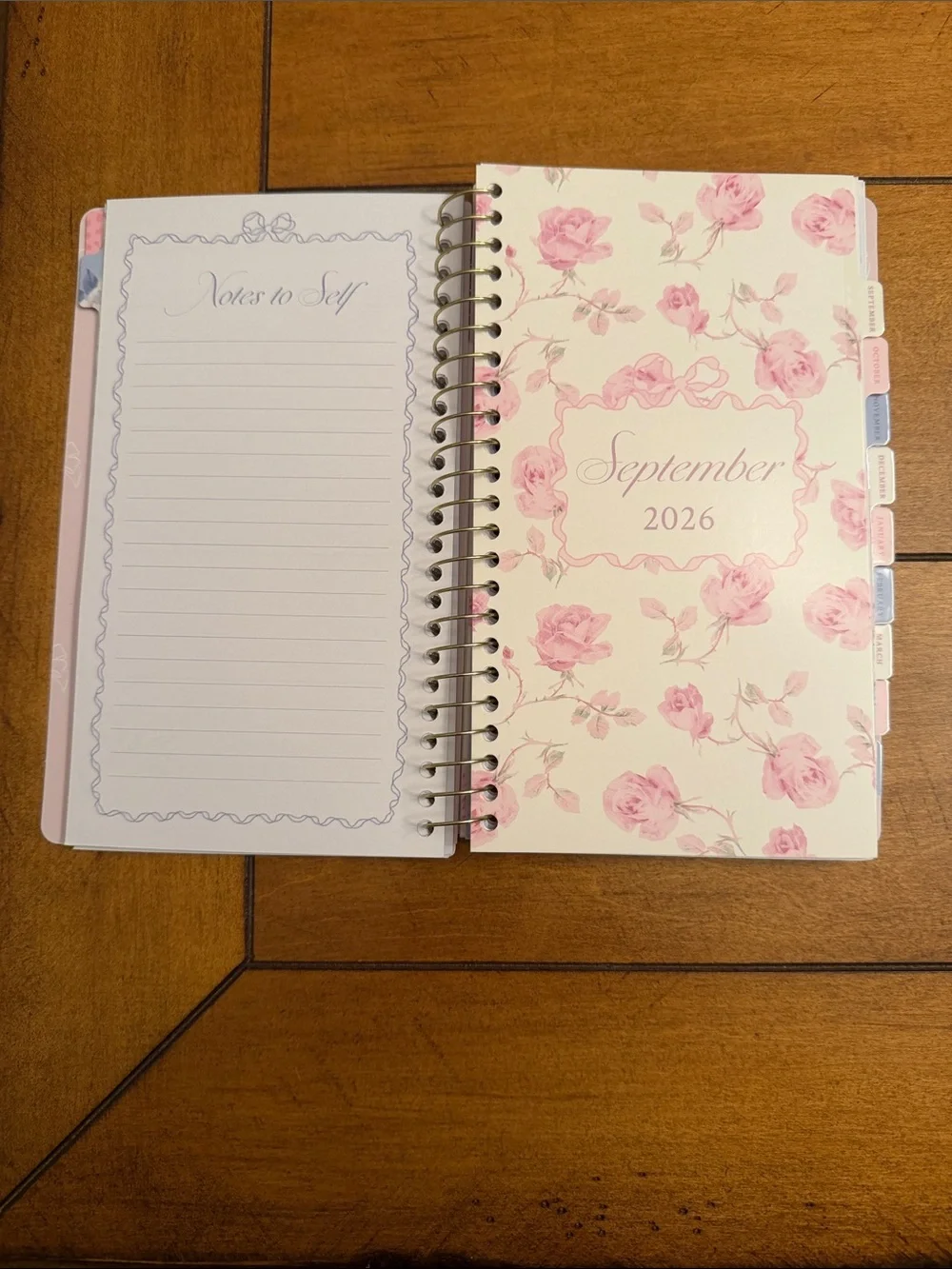 Yoobi Pink LoveShackFancy Floral Planner with Gold Foil Accents